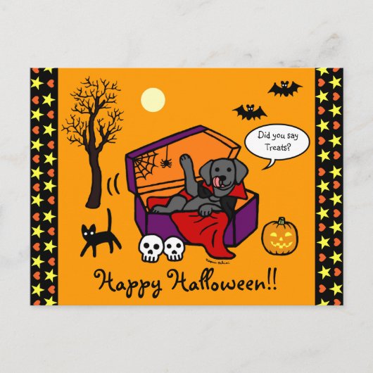Carte Postale Vampire du Black Lab d'Halloween (Devant)