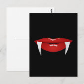 CARTE POSTALE VAMPIRE FEMME LÈVES ROUGES (Devant / Derrière)