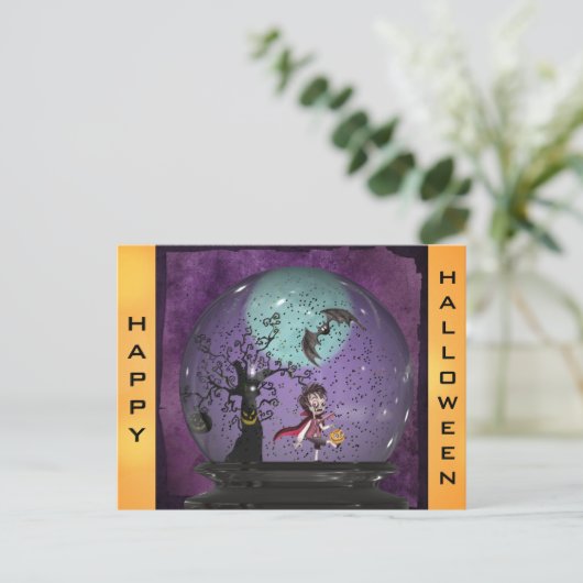 Carte Postale Vampire gothique Éffrayant mignon Halloween (Debout devant)