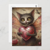 Carte Postale Vampire gris Fée de chat (Devant / Derrière)