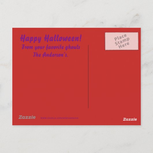 Carte postale Vampire Halloween (Dos)