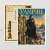 Carte Postale Vampire, Monstre de Fantasy Gothique (Devant / Derrière)