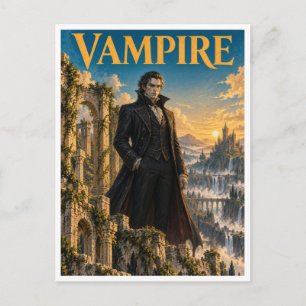 Carte Postale Vampire, Monstre de Fantasy Gothique