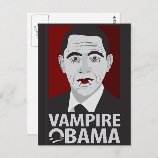 Carte Postale Vampire Obama (Devant / Derrière)
