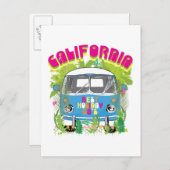 Carte Postale Van California Surfing (Devant / Derrière)