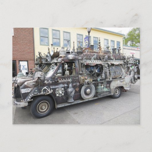 Carte Postale Van de sculpture de ferraille (Devant)