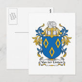 Carte Postale Van der Linden Family Crest (Devant / Derrière)