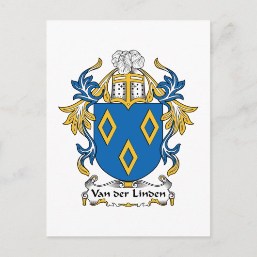 Carte Postale Van der Linden Family Crest (Devant)