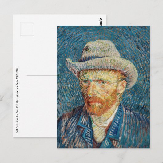 Carte Postale Van Gogh - Autoportrait au chapeau de feutre gris (Devant / Derrière)