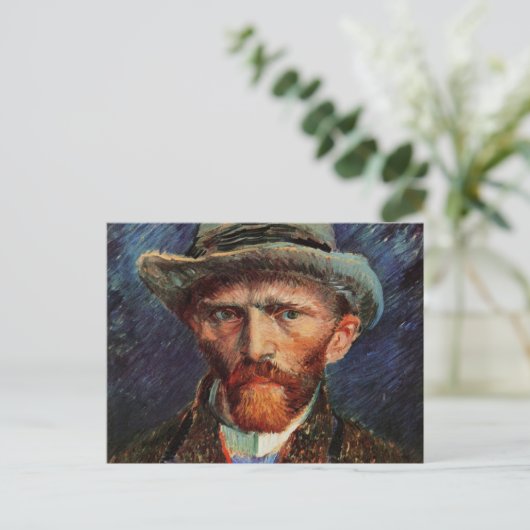 Carte Postale Van Gogh ; Autoportrait avec Casquette Grey Felt (Debout devant)