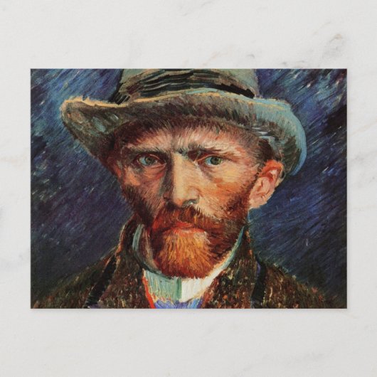 Carte Postale Van Gogh ; Autoportrait avec Casquette Grey Felt (Devant)