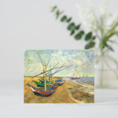 Carte Postale Van Gogh Bateaux de pêche sur la plage de Saintes (Debout devant)
