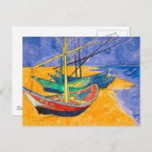 Carte Postale Van Gogh Bateaux Plage impressionniste (Devant / Derrière)