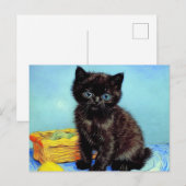 Carte Postale Van Gogh Black Kitten avec fils (Devant / Derrière)