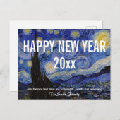Carte Postale Van Gogh - Bonne année avec la nuit étoilée (Devant / Derrière)