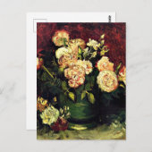 Carte Postale Van Gogh - Bowl avec Peonies et Roses (Devant / Derrière)