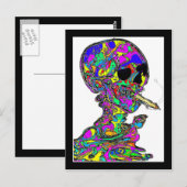 Carte Postale Van Gogh Calavera Fumant Un Cigarette (Devant / Derrière)