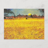 Carte Postale van Gogh Champ de blé à Sunset Classic Landscape (Devant)