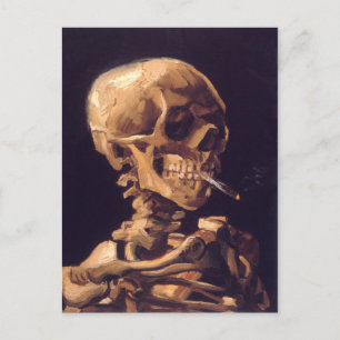 Carte Postale Van Gogh : Crâne avec cigaret brûlant