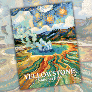 Carte Postale Van Gogh Custom Yellowstone National Park Travel