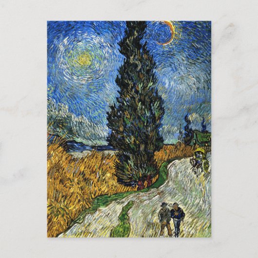 Carte Postale Van Gogh - Cypress contre un ciel étoilé (Devant)