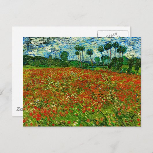 Carte Postale Van Gogh Field with Poppies (F636) Fine Art (Devant / Derrière)