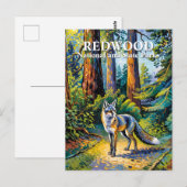 Carte Postale Van Gogh Fox Redwood National Park Forest Custom (Devant / Derrière)