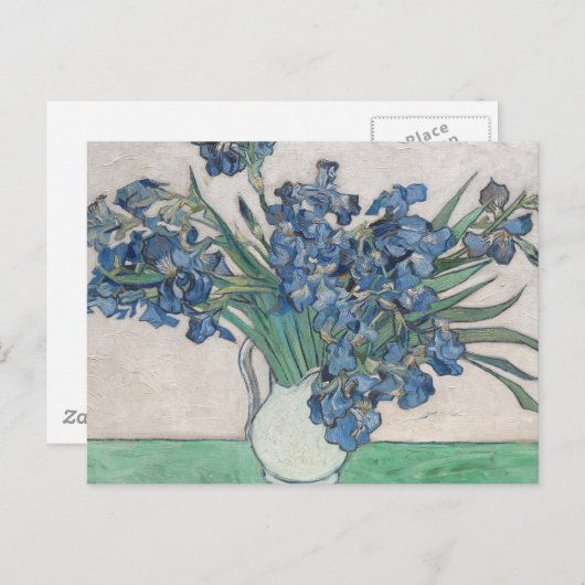 Carte Postale Van Gogh Iris Vase Peinture Impressionnisme (Devant / Derrière)