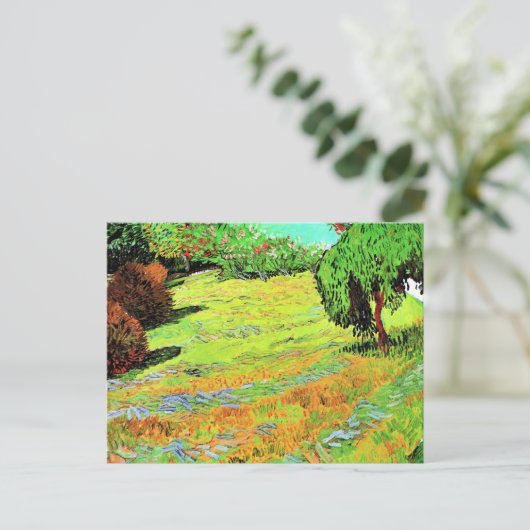Carte Postale Van Gogh - La pelouse ensoleillée dans un parc pub (Debout devant)