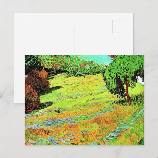 Carte Postale Van Gogh - La pelouse ensoleillée dans un parc pub (Devant / Derrière)