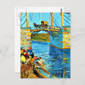 Carte Postale Van Gogh - Le pont des Langlois à Arles avec les f (Devant / Derrière)