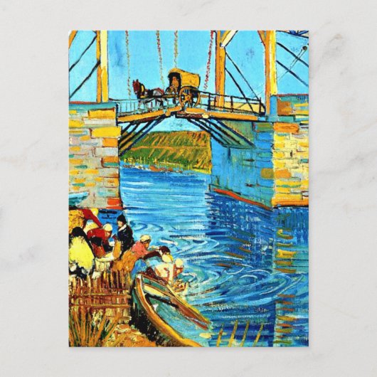 Carte Postale Van Gogh - Le pont des Langlois à Arles avec les f (Devant)