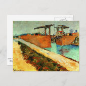 Carte Postale Van Gogh - Le pont des Langlois avec la route (Devant / Derrière)