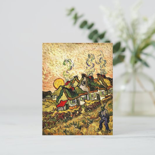 Carte Postale Van Gogh : Les chalets en chaume au soleil (Debout devant)