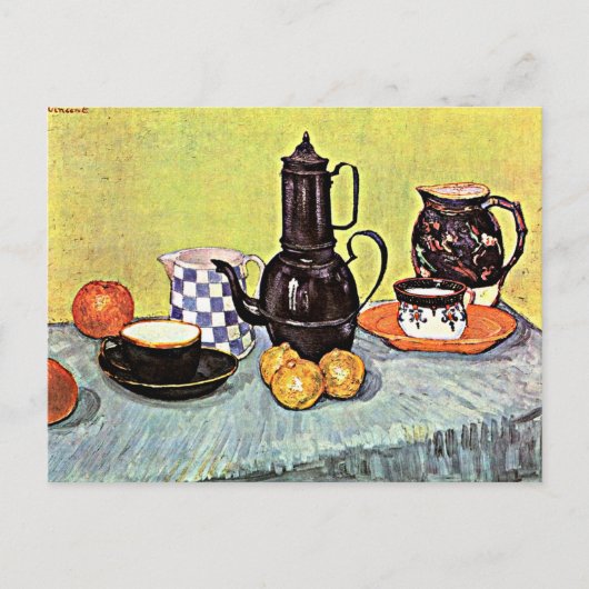 Carte Postale Van Gogh - Nature morte au café bleu émaillé (Devant)