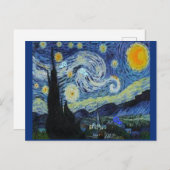 Carte Postale Van Gogh - Nuit étoilée - Parodie d'art,  (Devant / Derrière)