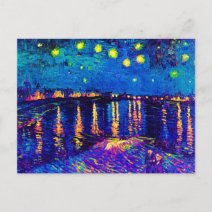 Carte Postale Van Gogh - Nuit étoilée Sur Le Rhone Pop Art