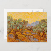 Carte Postale Van Gogh Olive Trees Soleil Jaune Ciel (Devant / Derrière)
