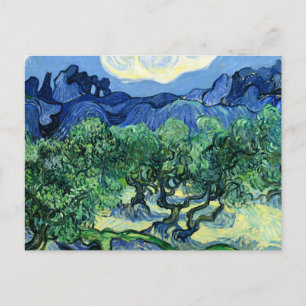 Carte Postale Van Gogh - Oliviers aux Alpilles en Arrière - plan