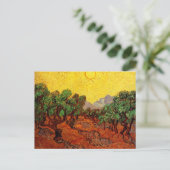 Carte Postale Van Gogh Oliviers avec ciel jaune et soleil (Debout devant)