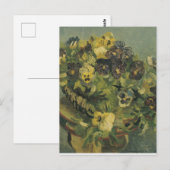 Carte Postale Van Gogh Panier de pensées sur une petite table (Devant / Derrière)