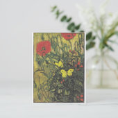 Carte Postale Van Gogh Papillons Papillons Fleurs de la paix Des (Debout devant)