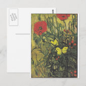 Carte Postale Van Gogh Papillons Papillons Fleurs de la paix Des (Devant / Derrière)