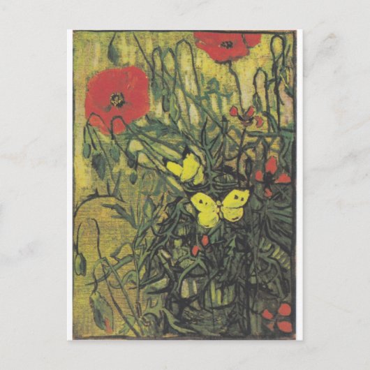 Carte Postale Van Gogh Papillons Papillons Fleurs de la paix Des (Devant)