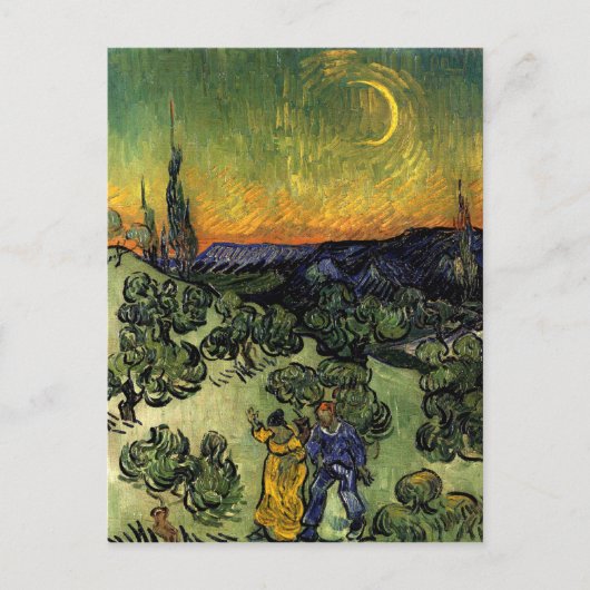 Carte Postale Van Gogh : Promenade du soir (Devant)