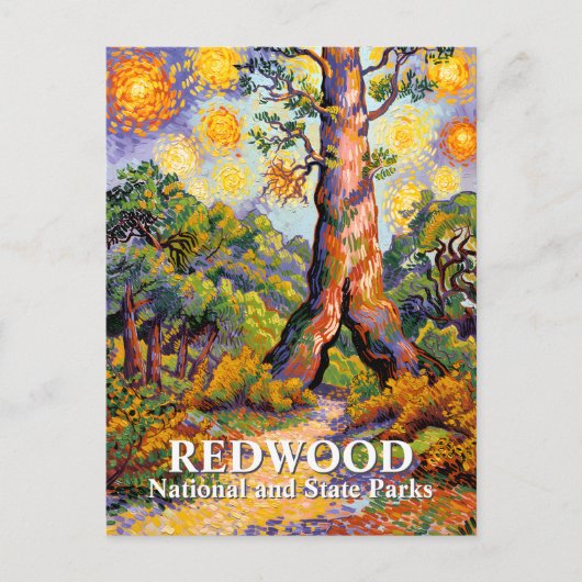Carte Postale Van Gogh Redwood National Park Forest Landscape (Devant)