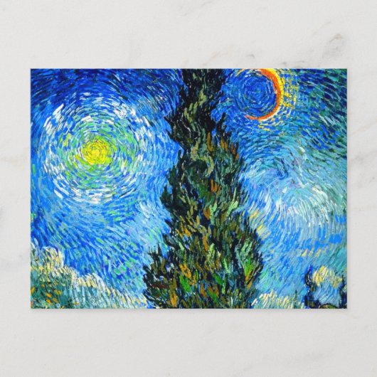 Carte Postale Van Gogh Road avec Cypress et Star (Devant)