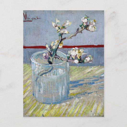 Carte Postale van Gogh Spring Flower Almond en verre (Devant)