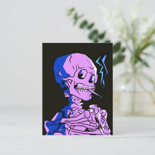 Carte Postale Van Gogh, squelette avec une cigarette allumée (Debout devant)
