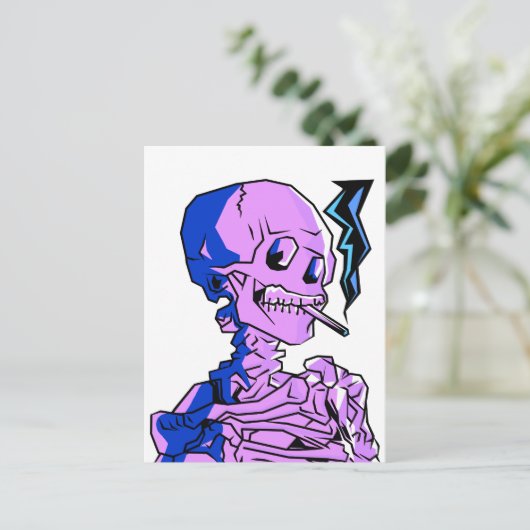 Carte Postale Van Gogh, squelette avec une cigarette allumée (Debout devant)